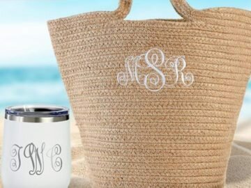 Lillian Vernon Beach Tote and Wine Tumbler