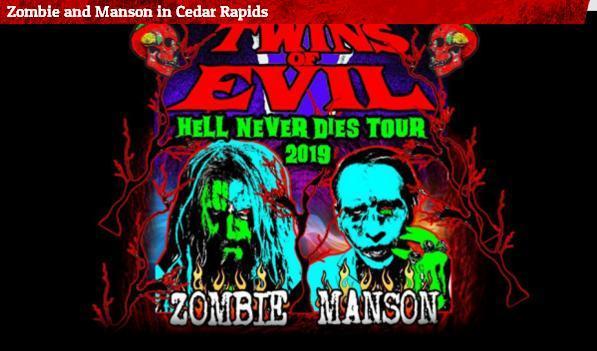 Zombie And Manson In Cedar Rapids Sweepstakes