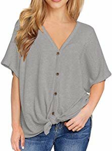 Chuhee Women’s S-3XL Button Down Blouse Shirt Tie Knot… Giveaway