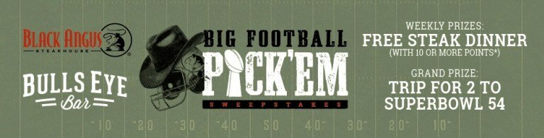 Black Angus Pro Football Pick Em Sweepstakes