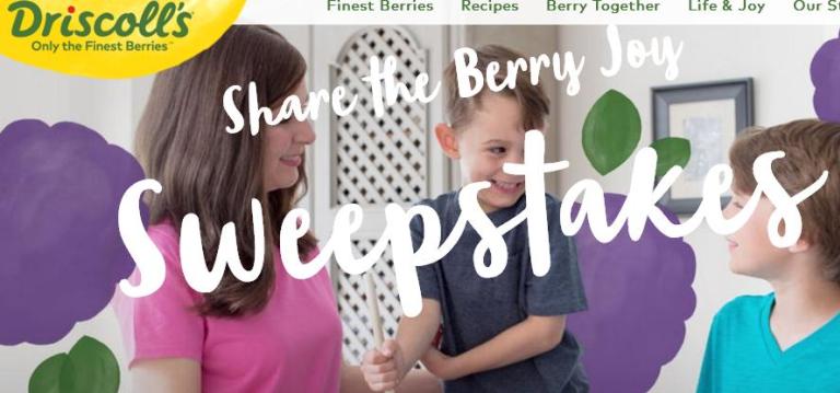 Driscolls Share The Berry Joy Sweepstakes